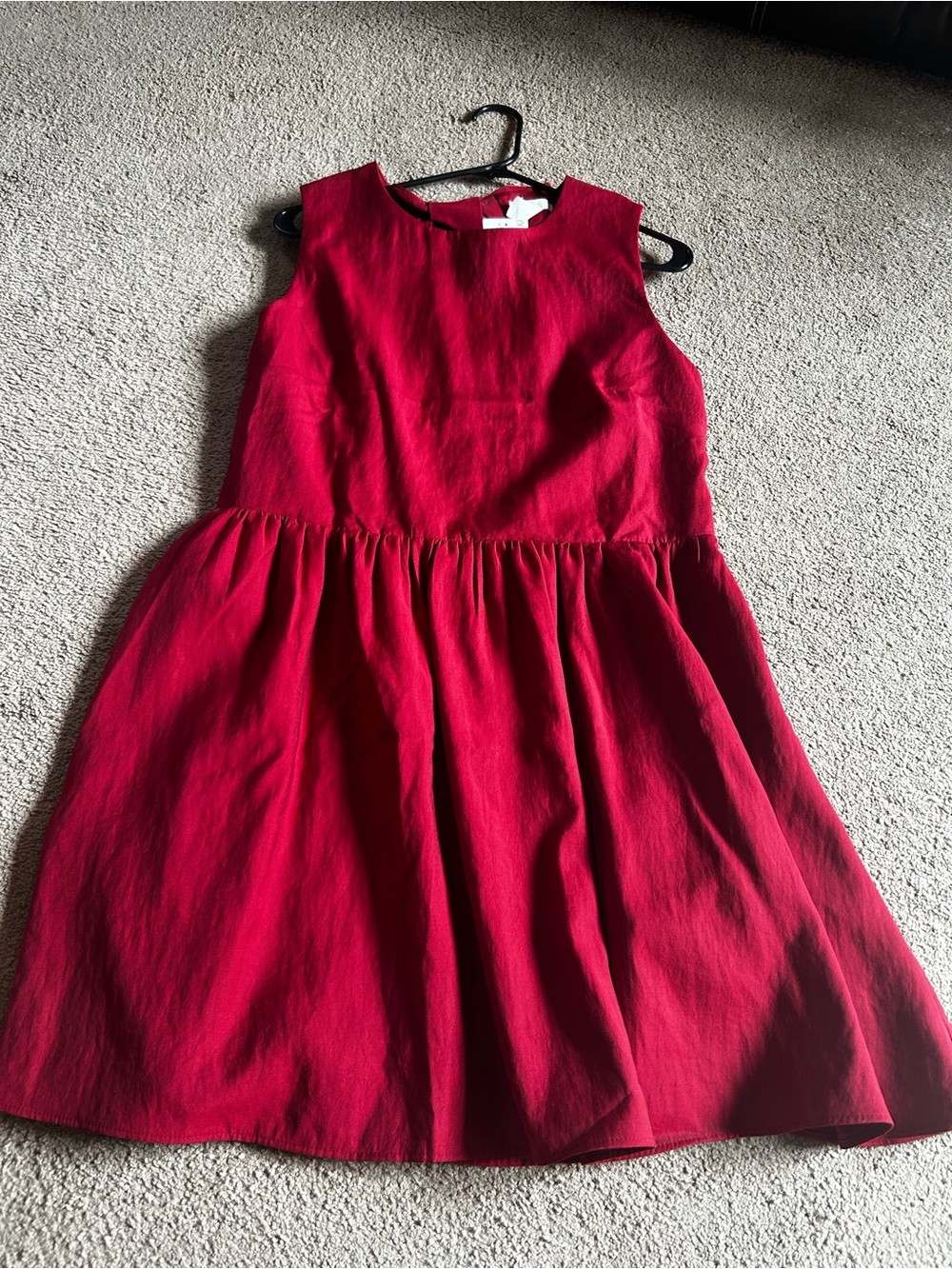 H&M Red Sleeveless linen bow dress
